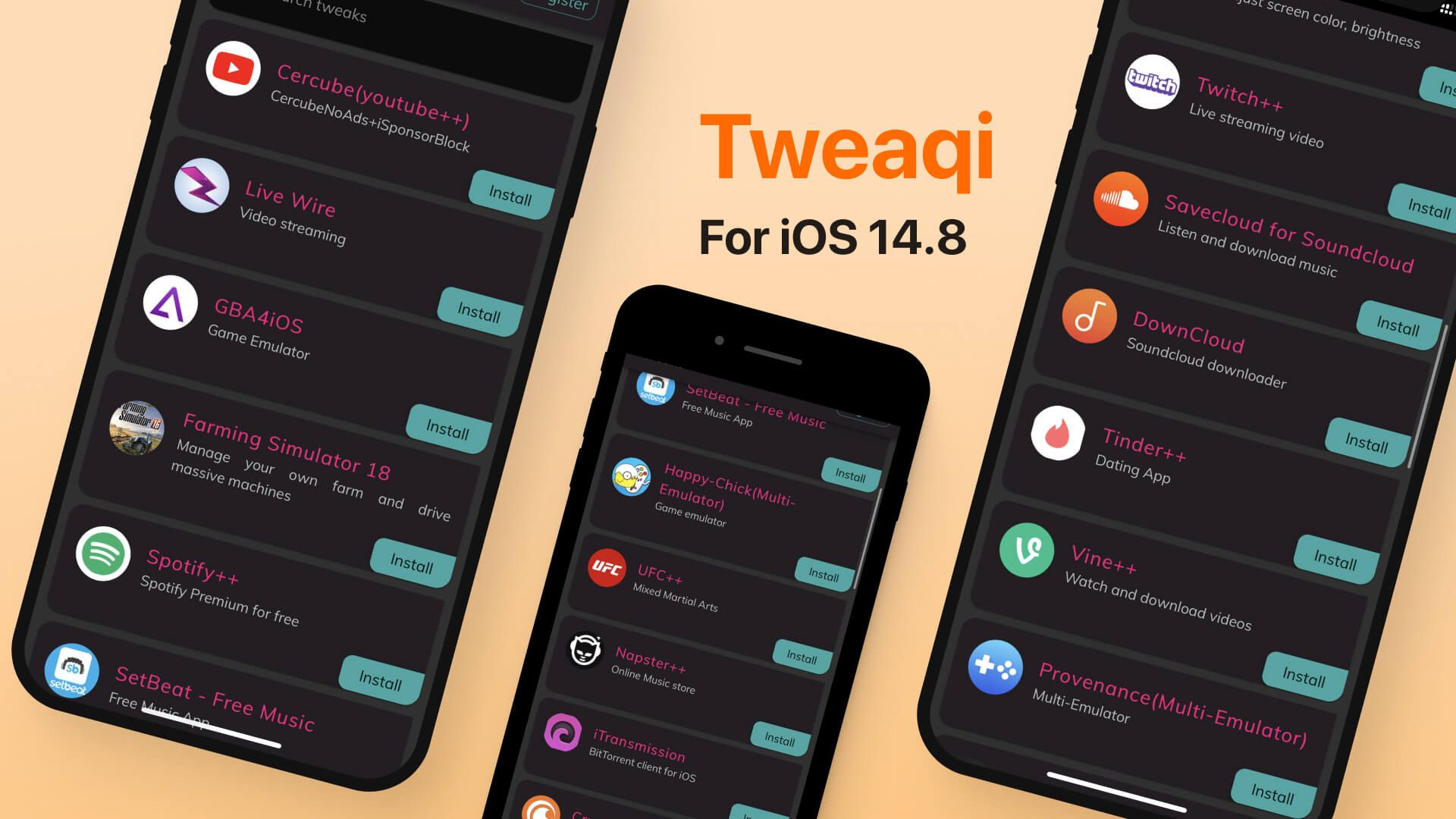 Tweakqi - Jailbreak Apps, Tweaked Apps for iOS 14.8 
